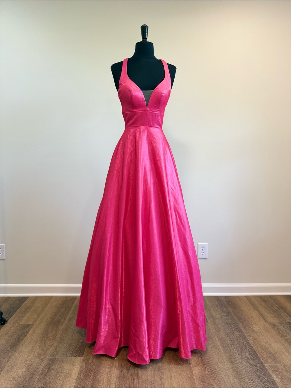Alyce Paris Vibrant Pink Satin Ball Gown